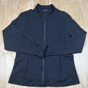 Ibex Women’s Black Full Zip Long Sleeve Jacket 100% Merino Wool Size Medium